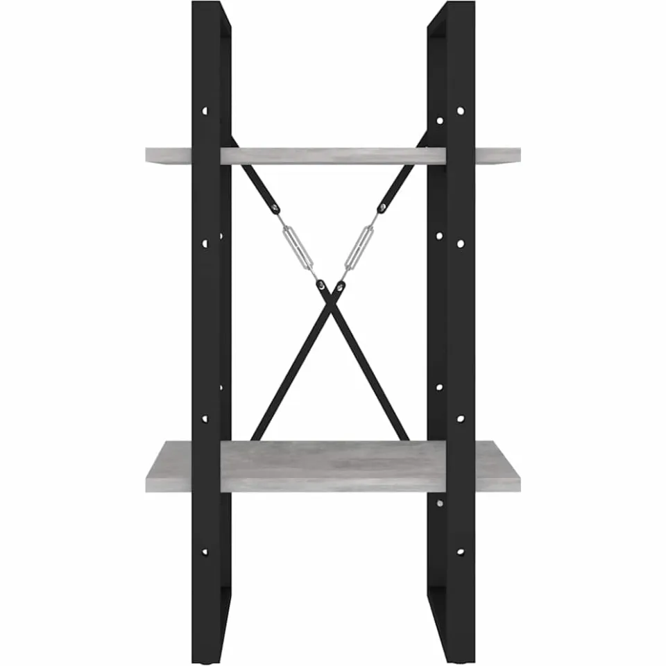 vidaXL Boekenkast met 2 schappen 40x30x70 cm bewerkt hout betongrijs grijs, foto 4