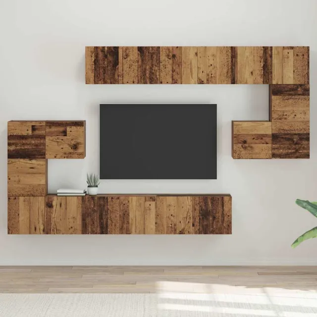 vidaXL Tv-meubelset 10 st 60 x 30 x 30 cm Oud Hout Bruin