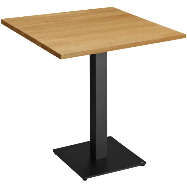 Vega Eettafel Kentucky; 80x80x75 cm (LxBxH); Tafelblad eiken/naturel, frame zwart; vierkant