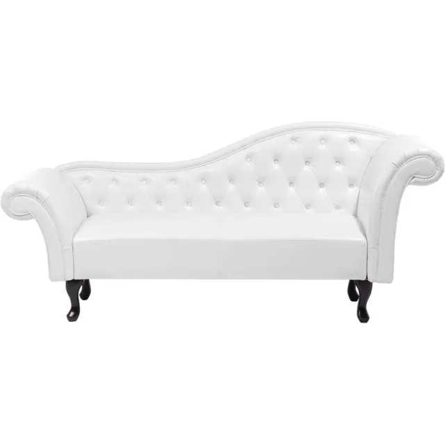 Beliani LATTES - Chaise longue - Wit - Rechterzijde - Kunstleer