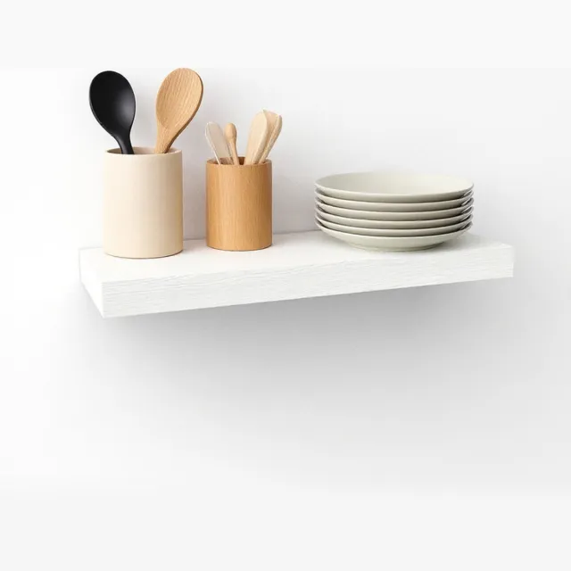 EGGREE Set van 1 witte zwevende planken - Wandplanken van MDF -hout voor boeken en decoratie (40 x 14 x 3 cm) Wit1