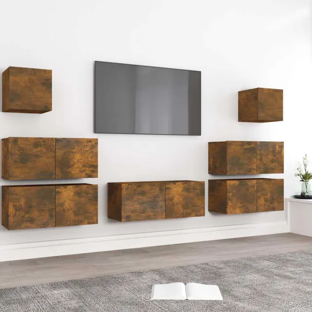 vidaXL 7-delige Tv-meubelset bewerkt hout gerookt eikenkleurig, foto 2