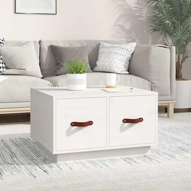 vidaXL Salontafel 60x53x35 cm massief grenenhout wit, foto 2