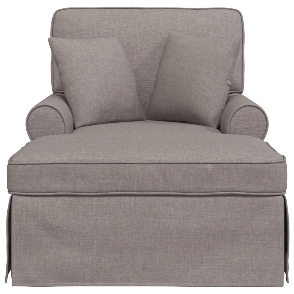 vidaXL Chaise Lounge met Rok 3 st Taupe Stof 91 x 157 x 91 cm