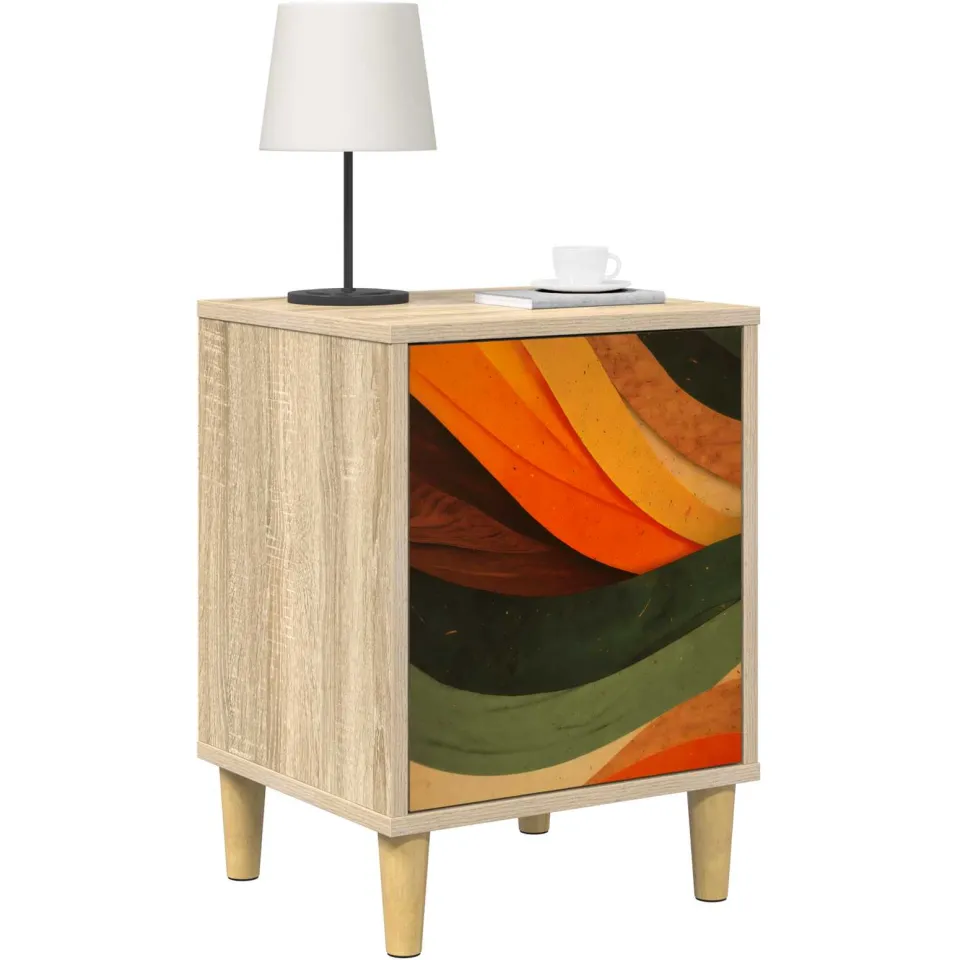 vidaXL Nachtkastje BONN Sonoma Eiken 36 x 33 x 50 cm Bewerkt hout Bruin