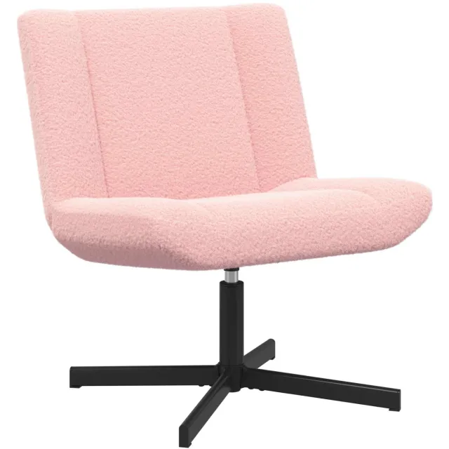 vidaXL Draaistoel Roze 63 x 75 x 76 cm Schapenvacht