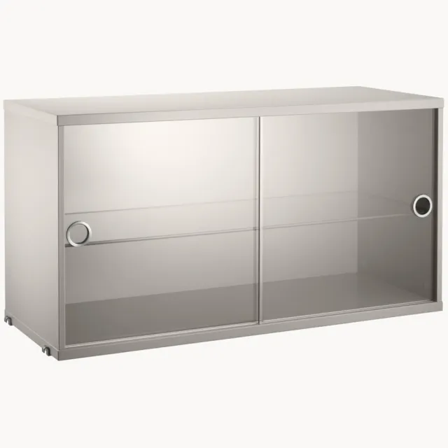 String Furniture Displaykast String System met draaideuren van glas Beige, Transparant