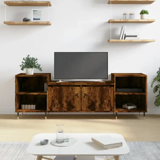 vidaXL Tv-meubel 160x35x55 cm bewerkt hout gerookt eikenkleurig, foto 2