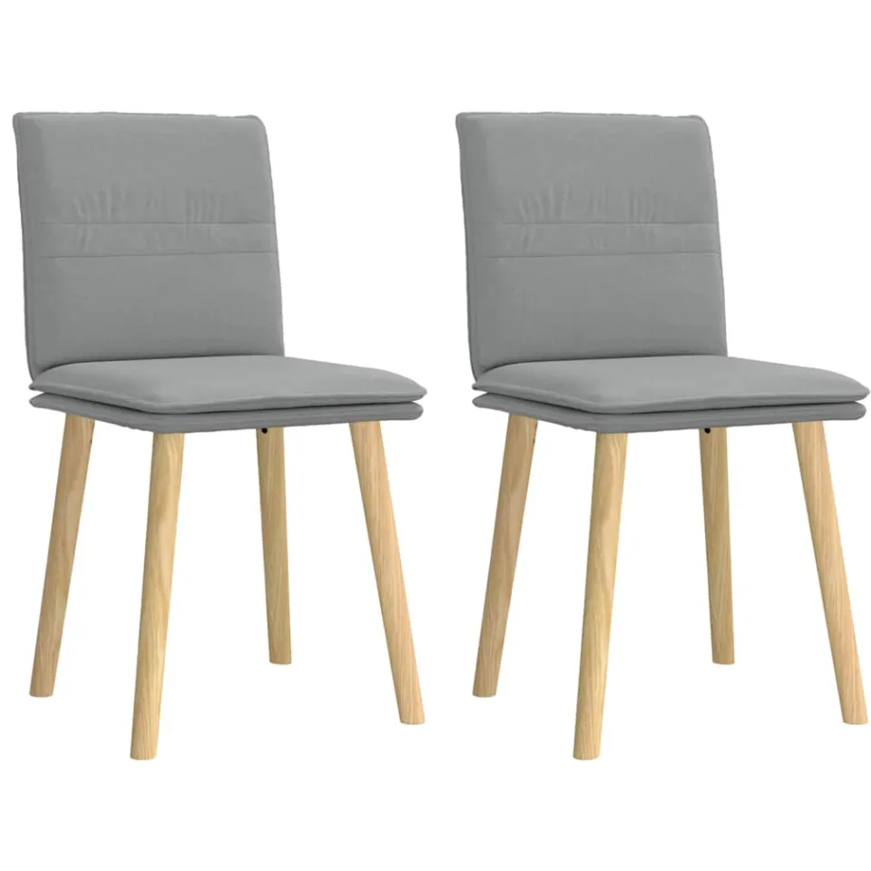 vidaXL Eetkamerstoelen 2 st stof lichtgrijs, foto 3