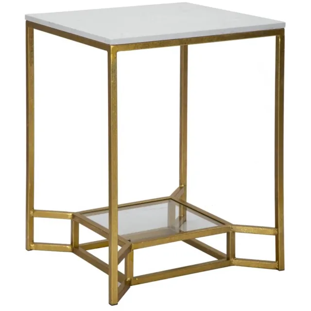 Mauro Ferretti Tafel Double Marble 47×47×60 cm Goud