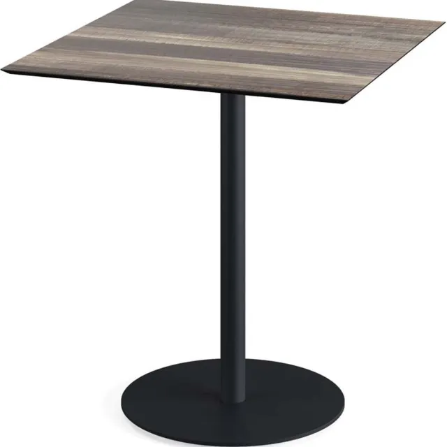 Giga Meubel Tuintafel Tropical Wood Urban Zwart Frame HPL 70x70cm - Giga Meubel Donkerbruin