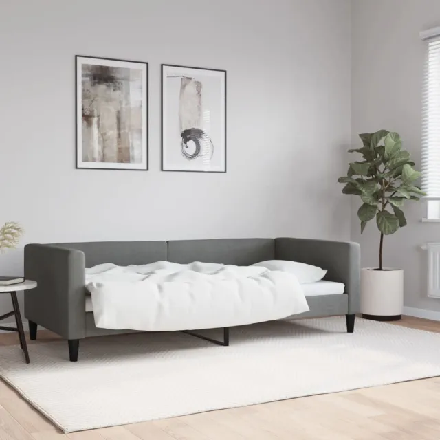 vidaXL Slaapbank 90x190 cm stof donkergrijs