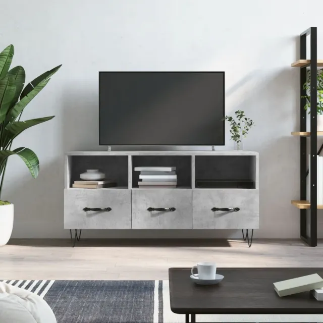 vidaXL Tv-meubel 102x36x50 cm bewerkt hout betongrijs grijs, foto 2