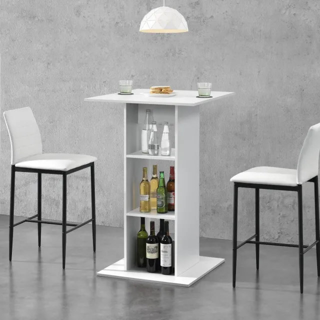 en.casa Bartafel Visby met 3 planken 70x70x110 cm wit