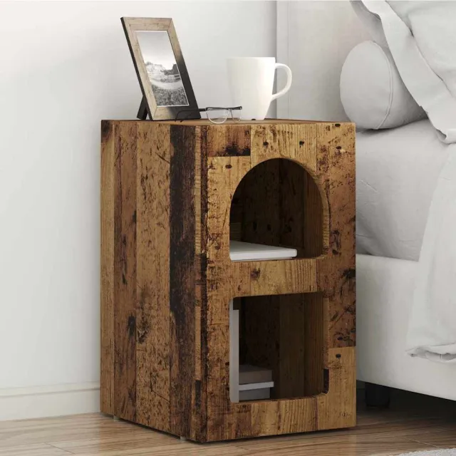vidaXL Nachtkastje ELST Oudhout 29,5 x 33,5 x 50 cm Bewerkt hout bruin, foto 2