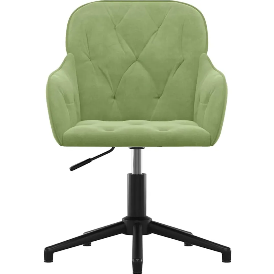 vidaXL Eetkamerstoelen draaibaar 2 st fluweel lichtgroen groen, foto 4