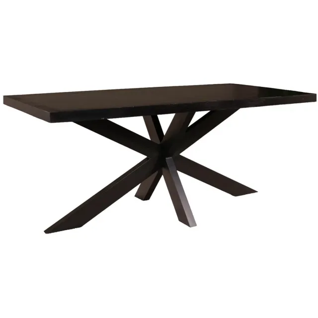 Lizzely Garden & Living Eettafel langwerpig mangohout 180cm zwart John langwerpige tafel duurzaam mango eetkamertafel