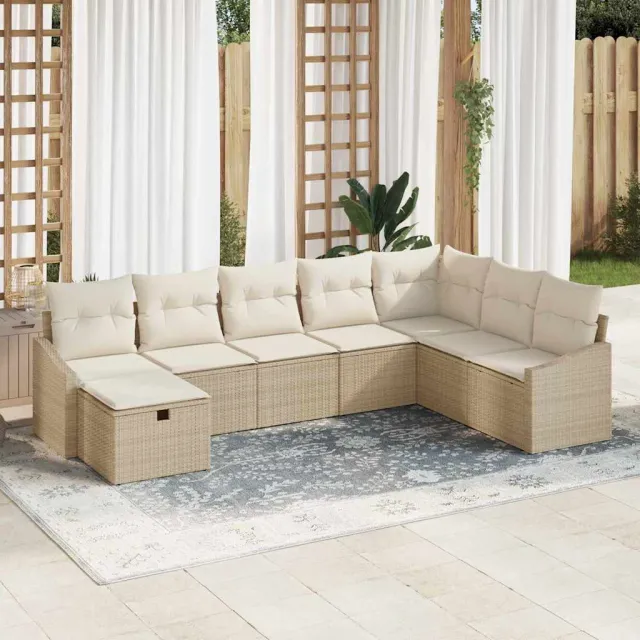 vidaXL Tuin Sofa Set 8 st poly rattan Zwart