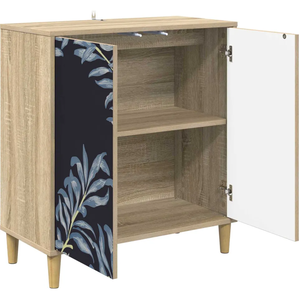 vidaXL Dressoir DOKKUM Sonoma 69 x 33 x 75 cm Bewerkt hout Bruin