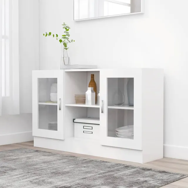 vidaXL Vitrinekast 120x30,5x70 cm bewerkt hout wit, foto 2