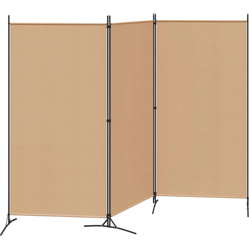 vidaXL 3-Panel Room Divider Beige 260 x 180 cm Stof, foto 2