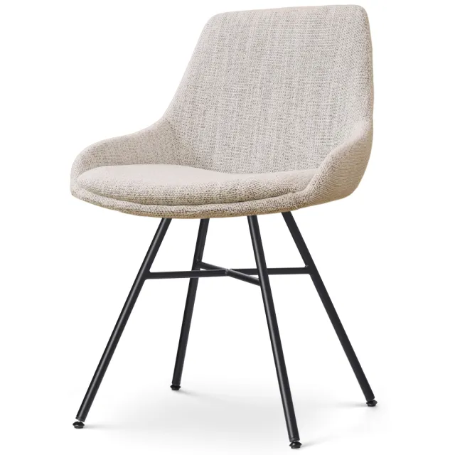 Nolon Noa-Isa eetkamerstoel beige gemêleerd - zwart onderstel