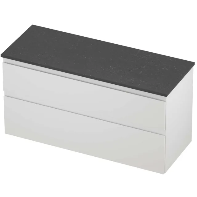 Proline Deck Badmeubelset Hardsteen Asymmetrisch 120x46x55 cm Blue Stone Mat Wit
