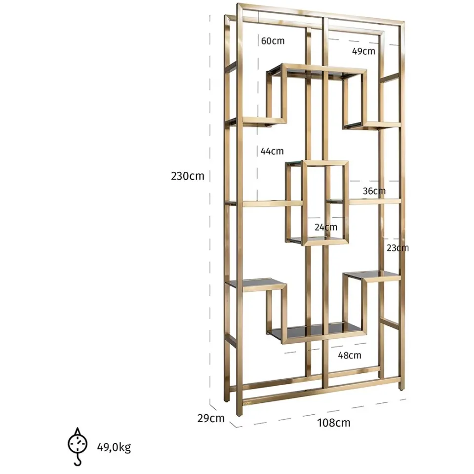 Richmond Interiors wandkast Magnus brushed gold, foto 4