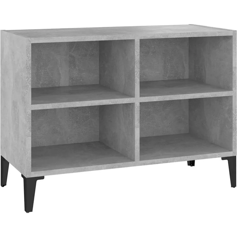 vidaXL Tv-meubel met metalen poten 69,5x30x50 cm betongrijs grijs, foto 3