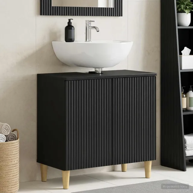 vidaXL Badkamer wastafelkast ARNHEM Zwart 59,5 x 31,5 x 59 cm, foto 2
