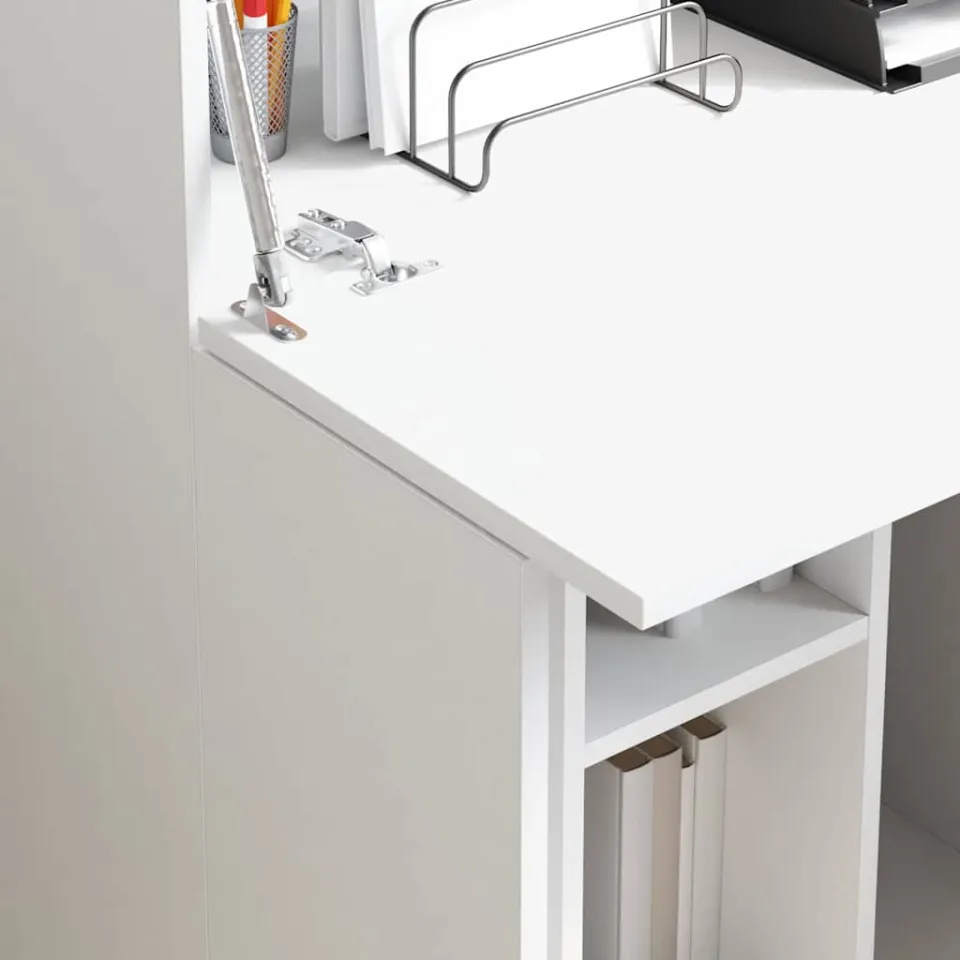 vidaXL Bureau Wit 71,5 x 31,5 x 106,5 cm Bewerkt hout, foto 4