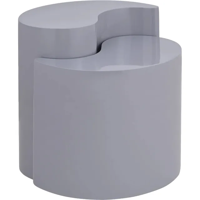 Goossens Bijzettafel Yin Yang - 48 x 51 x 30 - metaal - grijs grijs wit ral 9002
