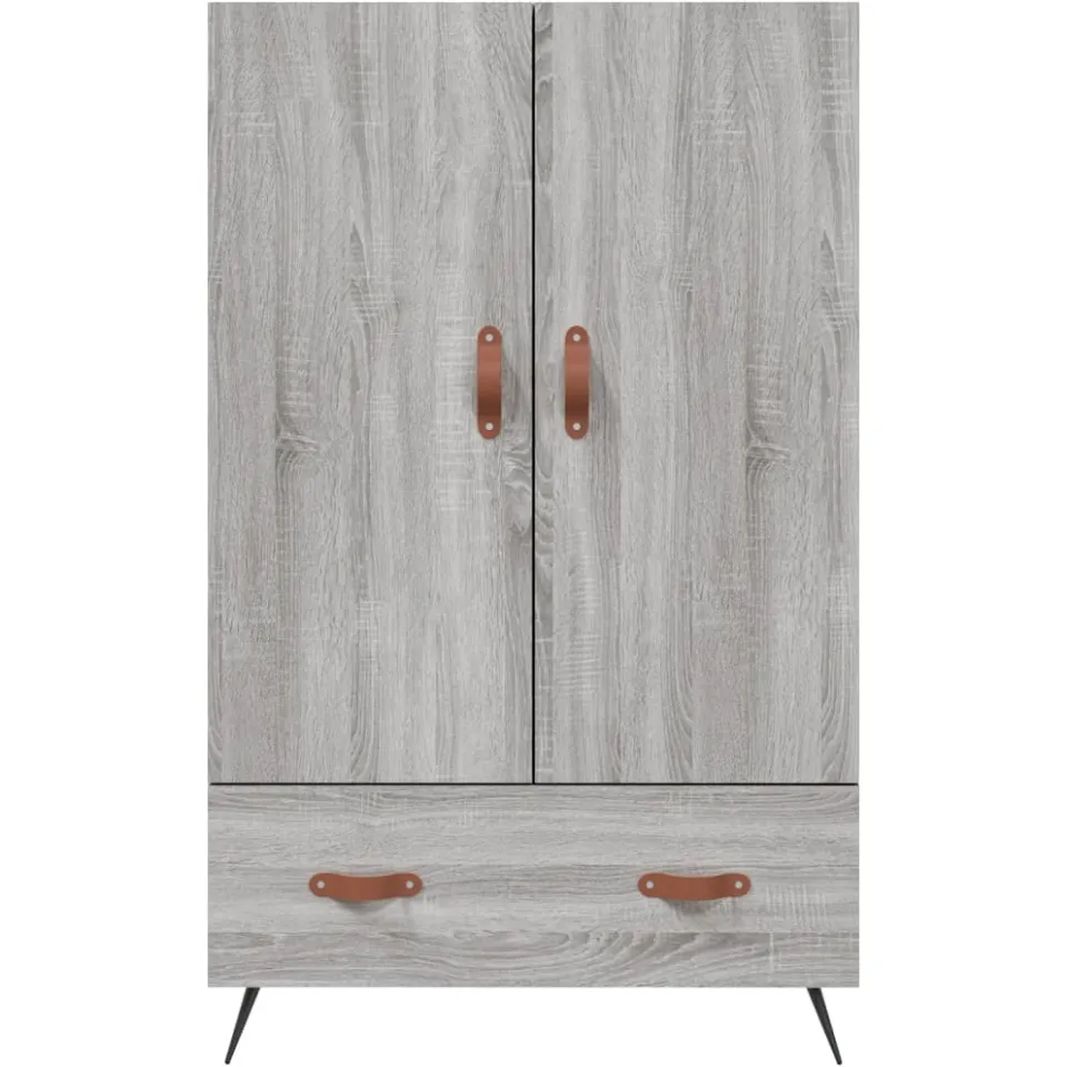 vidaXL Hoge kast 69,5x31x115 cm bewerkt hout grijs sonoma eikenkleurig, foto 4