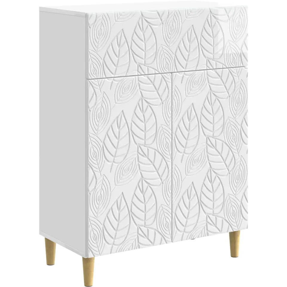 vidaXL Dressoir Hoogglans Wit 66 x 34,5 x 90 cm Bewerkt hout, foto 3