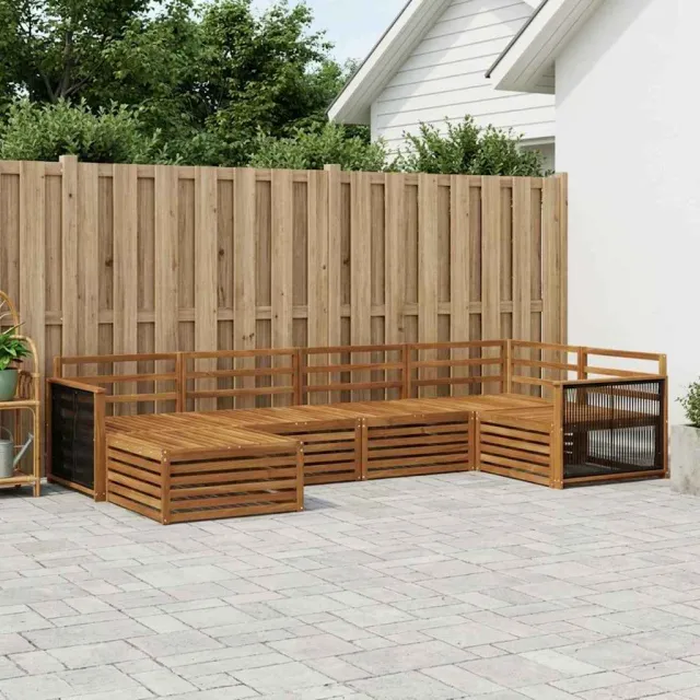 vidaXL Buiten bankenset 6 st 6-zits Naturel Massief Acaciahout