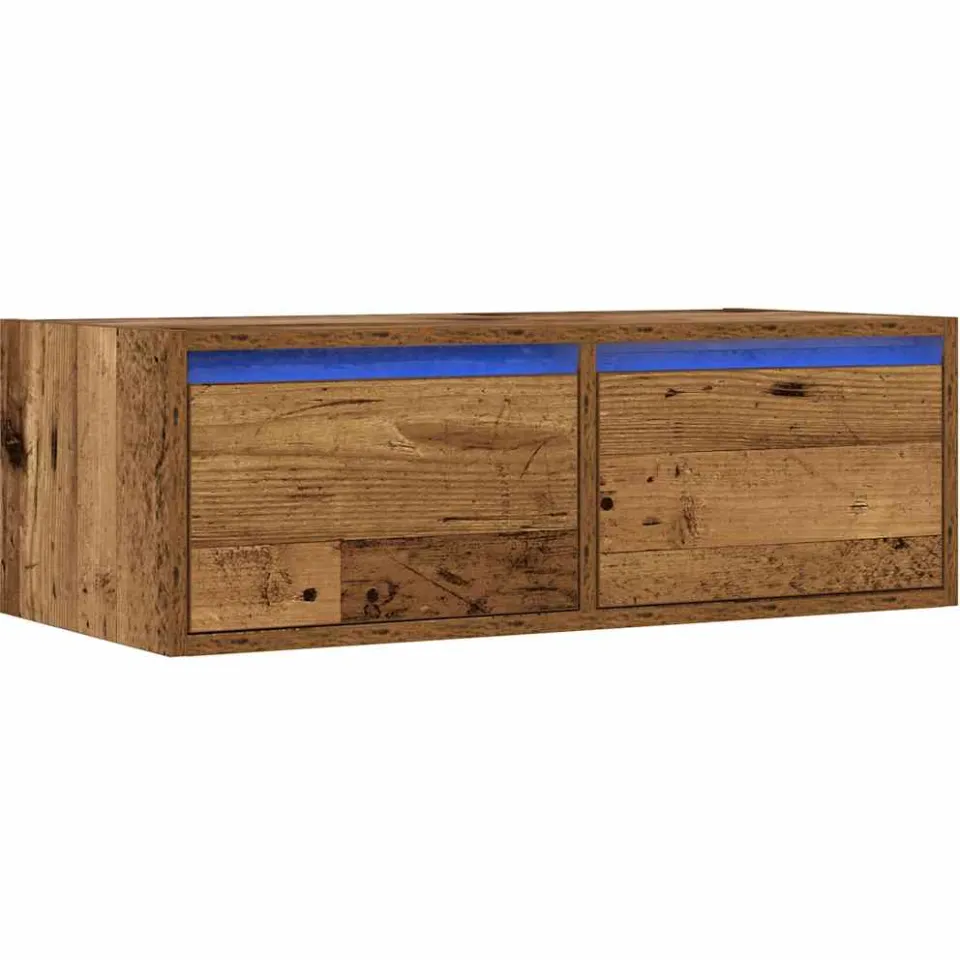 vidaXL Tv-meubel met LED-verlichting 75x35,5x25 cm oud houtkleurig Bruin