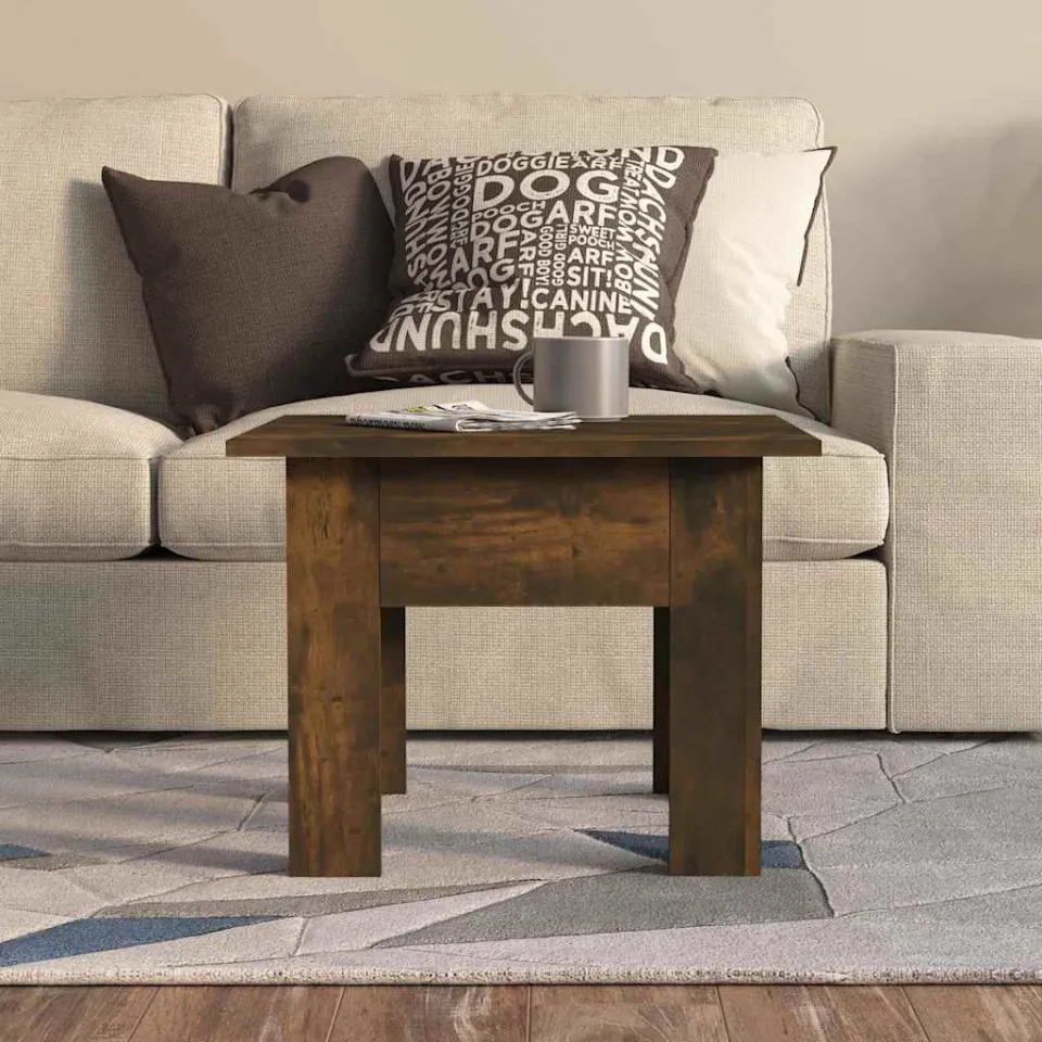 vidaXL Salontafel 55x55x42 cm bewerkt hout gerookt eikenkleur, foto 3