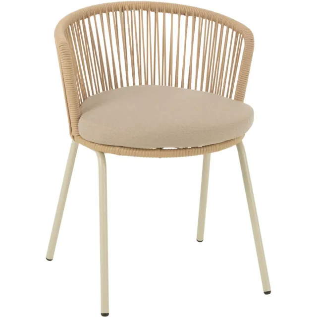 J-Line stoel Toa - metaal/koord - beige