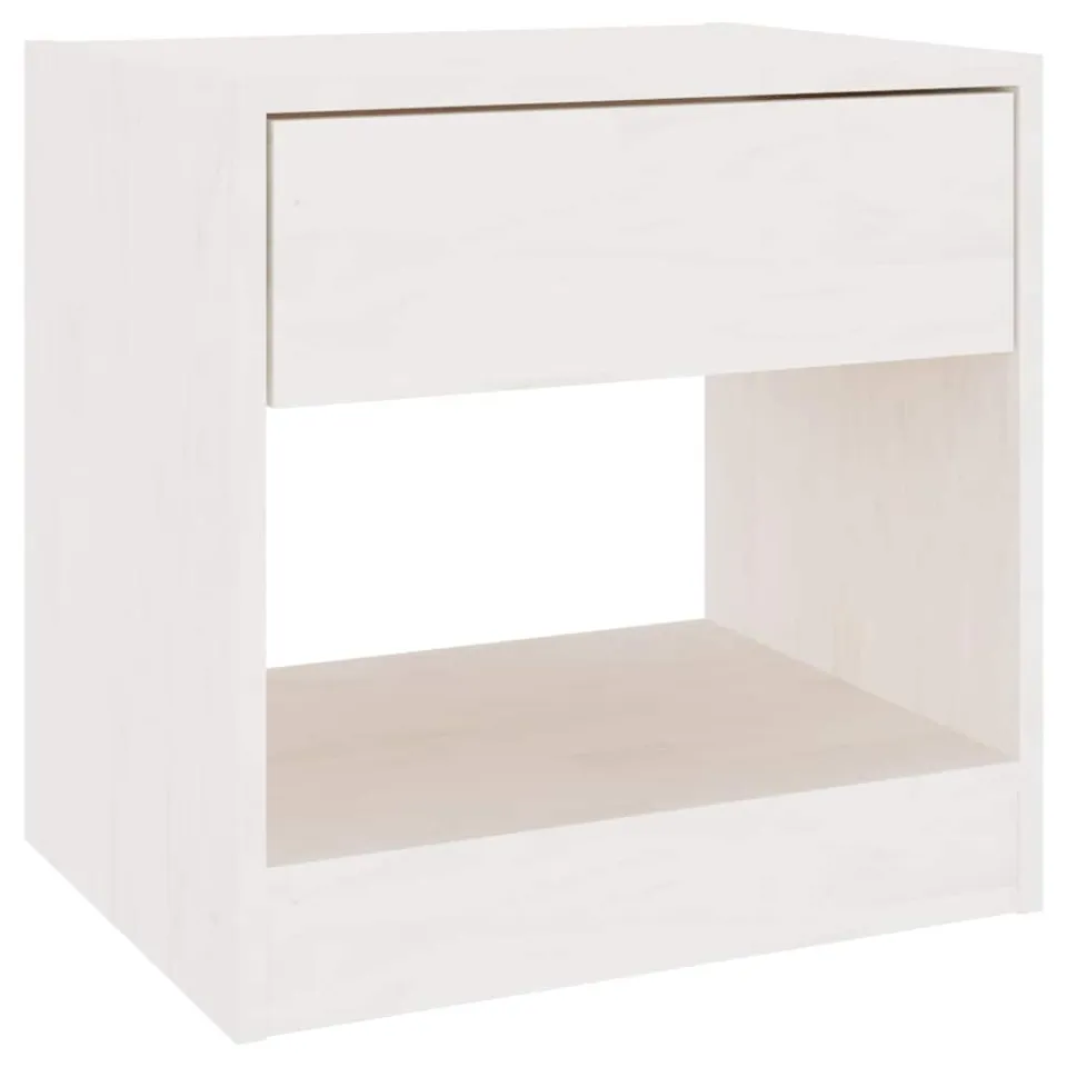 vidaXL Nachtkastjes 2 st 40x31x40 cm massief grenenhout wit, foto 4