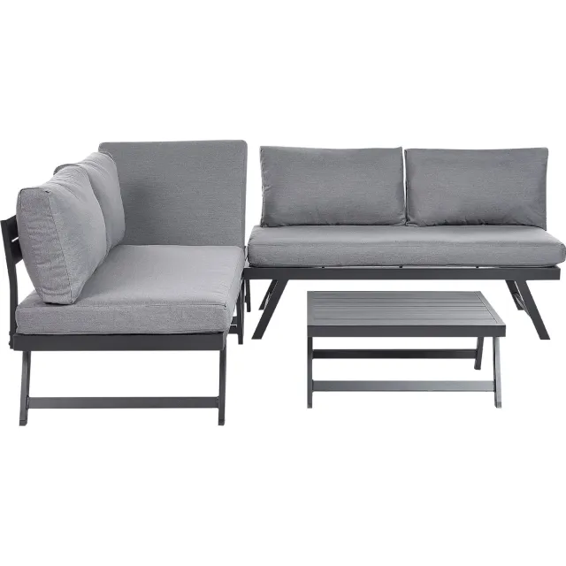 Beliani COCCORINO - Tuinset - Donkergrijs - Aluminium