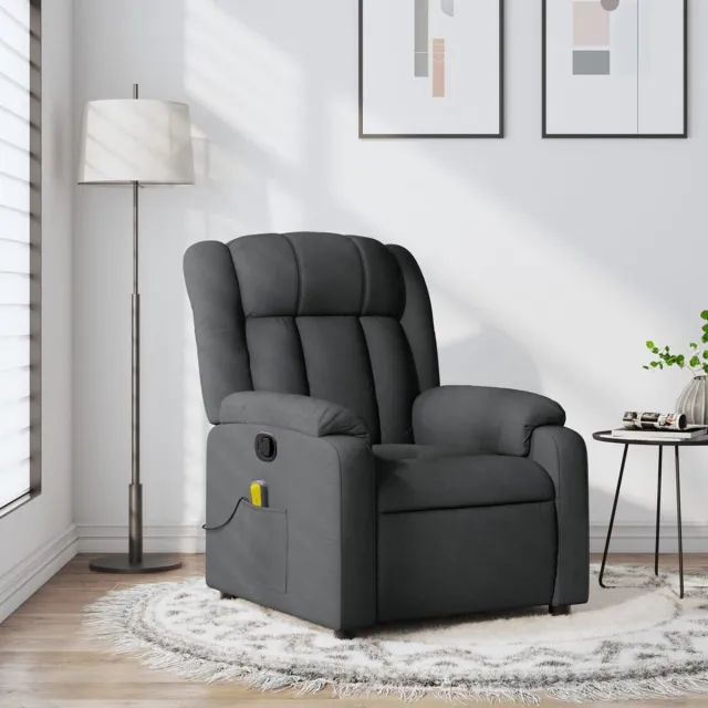 vidaXL Massagestoel - in - donkergrijze - stof Donkergrijs