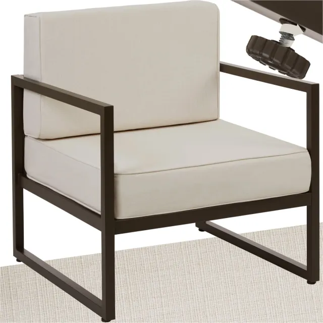 Tectake Comosa Lounge fauteuil tuin - Comfortabele tuinstoel met dikke kussens - 120kg draagkracht - Waterafstotende hoezen - Verstelbare poten - Relax stoel tuin - Tuinmeubelen - Tuinset lounge - Tuinfauteuil