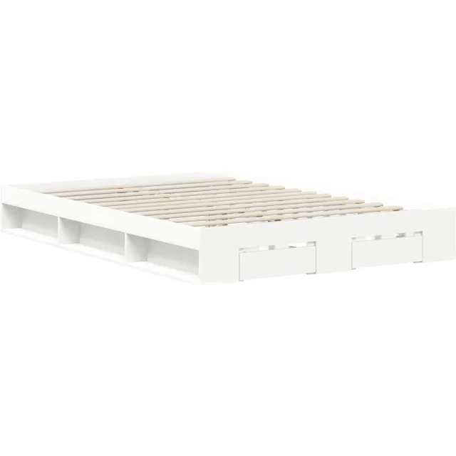 vidaXL Bedframe 2 st Wit 120 x 190 cm Bewerkt hout