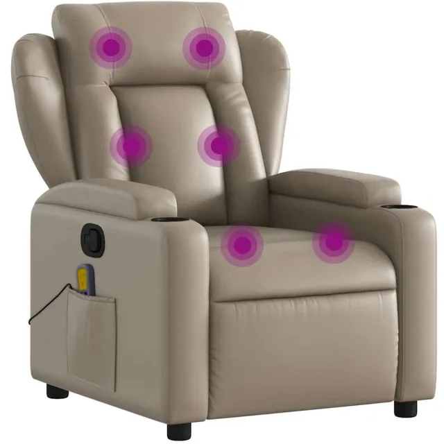vidaXL Massagestoel - verstelbaar - kunstleer - cappuccinokleurig