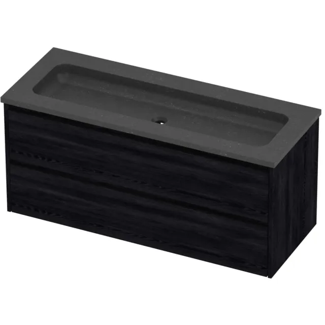 Proline Rollo Badmeubelset Hardsteen Elegant Zonder Gat 120x46x54 cm Blue Stone Black Oak