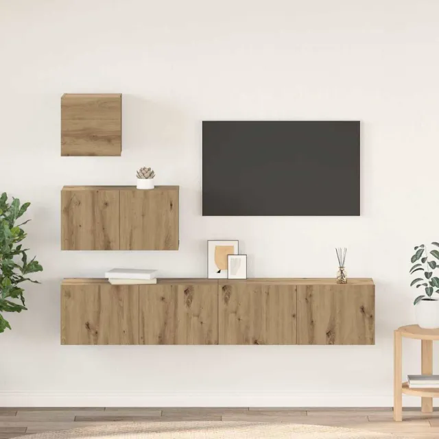 vidaXL Tv-meubelset 4 st 80 x 30 x 30 cm Artisan Eiken Bruin