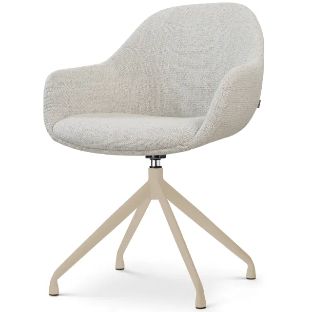 Nolon Nola-Mae draaibare eetkamerstoel beige gemêleerd - beige onderstel