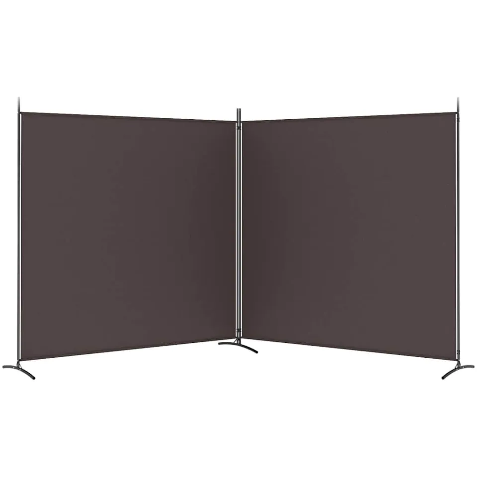 vidaXL Kamerscherm met 2 panelen 348x180 cm stof bruin, foto 3