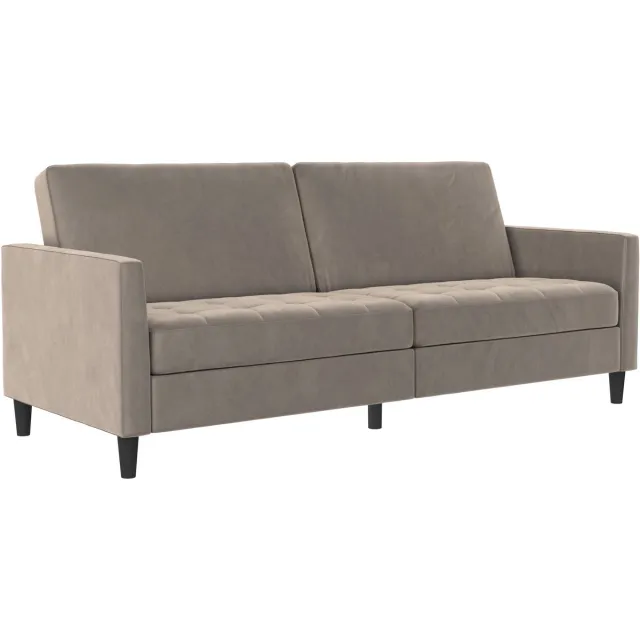 I.T.T. Presley-Slaapbank - 3-zits - Taupe Fluweel Fluweel Taupe