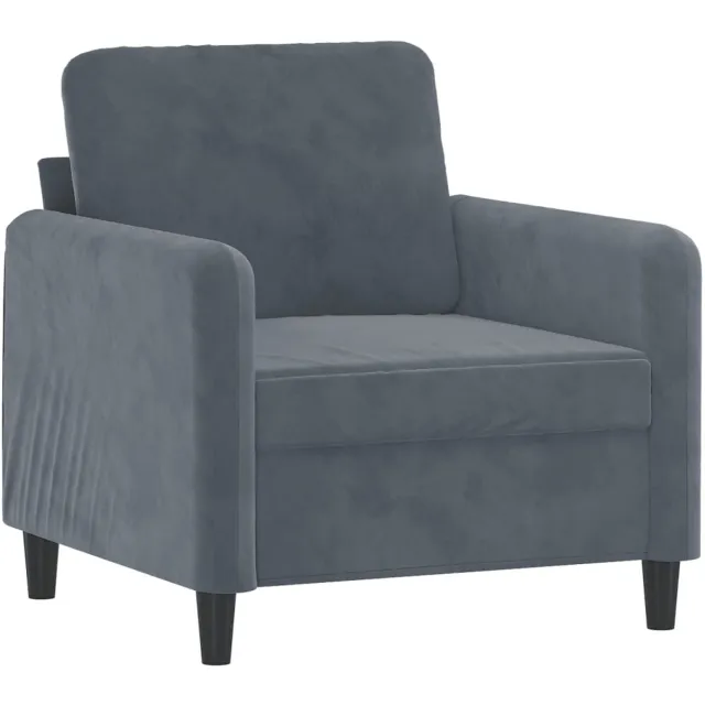 vidaXL Fauteuil - 60 - cm - fluweel - donkergrijs